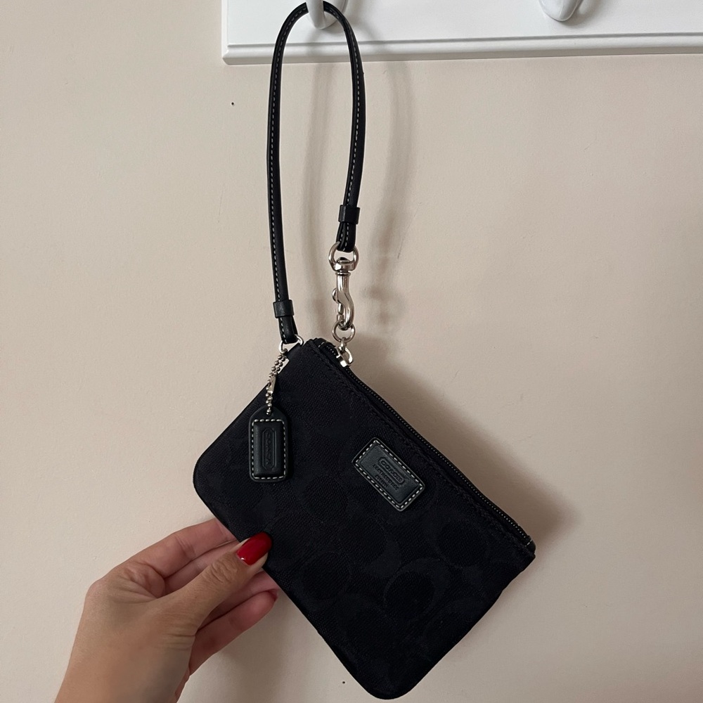 Coach Black Signature Wristlet